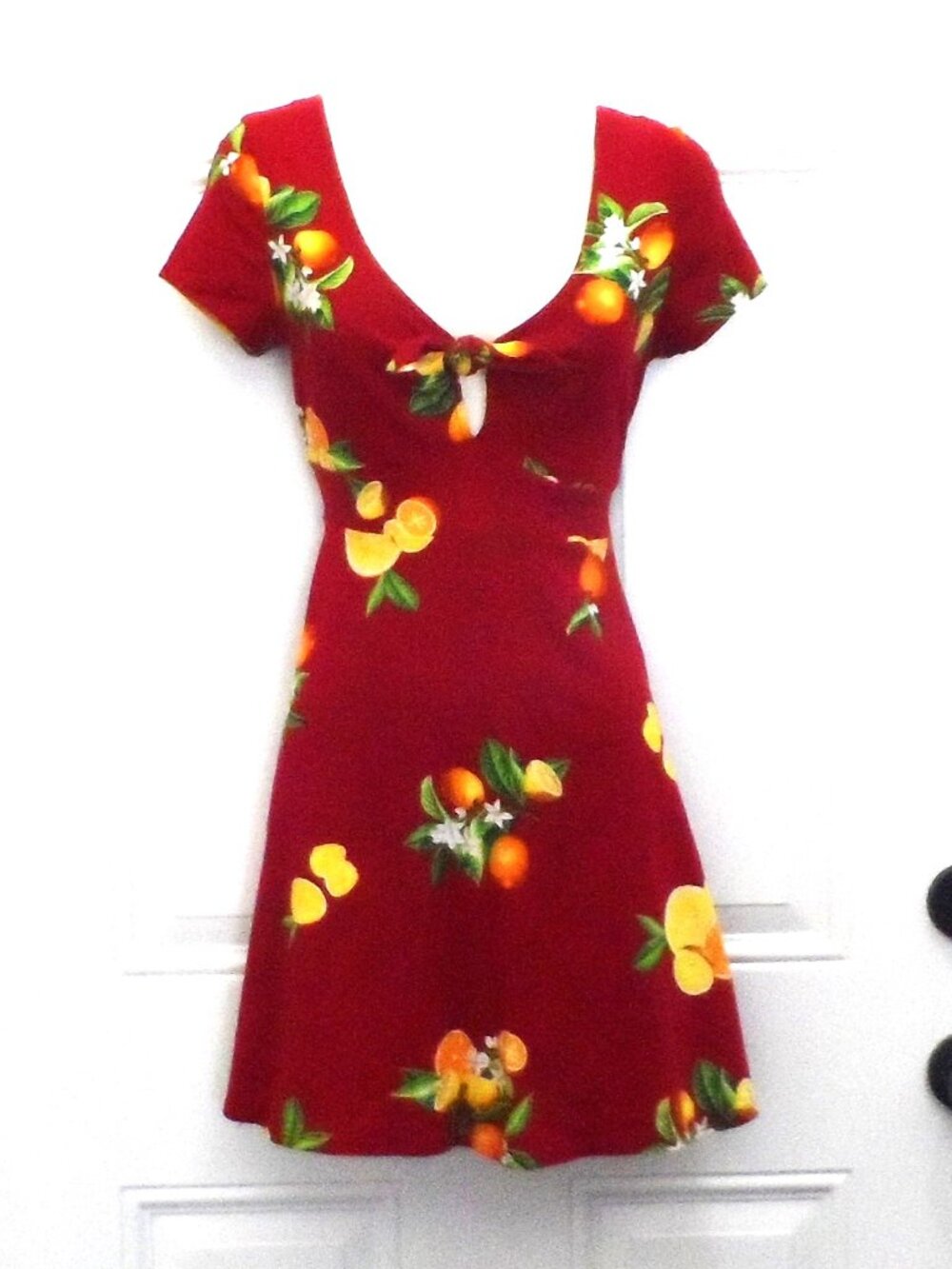Forever 21 - red dress with citrus print 95% cotton size M